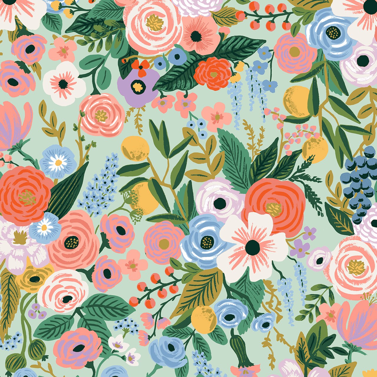 Garden Party in Mint (rp100-mi8) | Orchard | Rifle Paper Co | Cotton+Steel